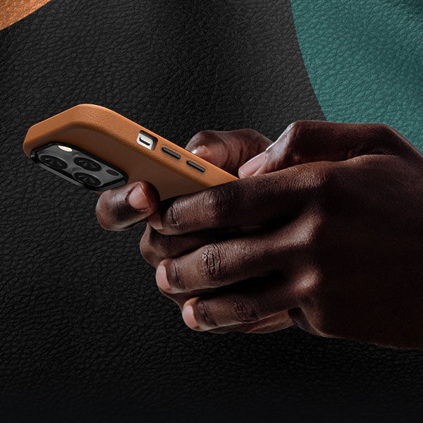 Kzdoo Leather iPhone Case with Camera Protection - Saddle Brown
