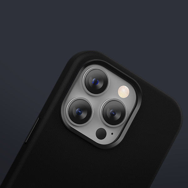 Kzdoo Leather iPhone Case with Camera Protection - Black