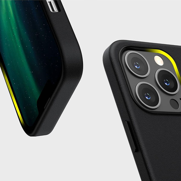 Kzdoo Leather iPhone Case with Camera Protection - Black
