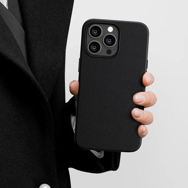 Kzdoo Leather iPhone Case with Camera Protection - Black