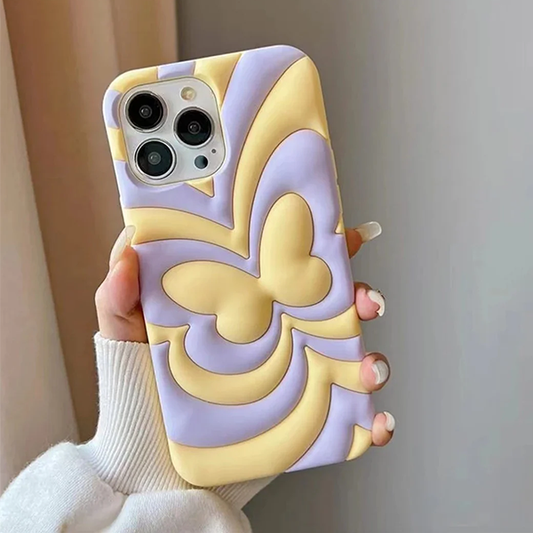 Qimberly 3D Butterfly Wave Camera Protection iPhone Case For Girls