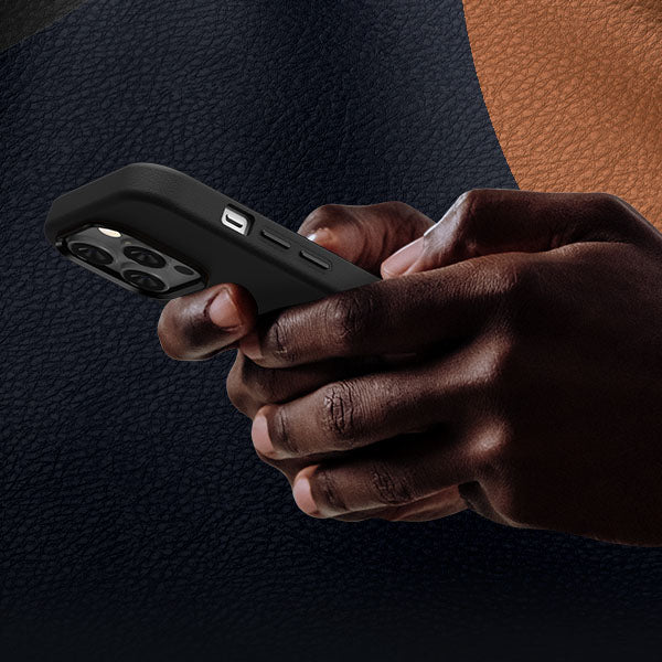 Kzdoo Leather iPhone Case with Camera Protection - Black