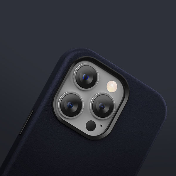 Kzdoo Leather iPhone Case with Camera Protection - Blue