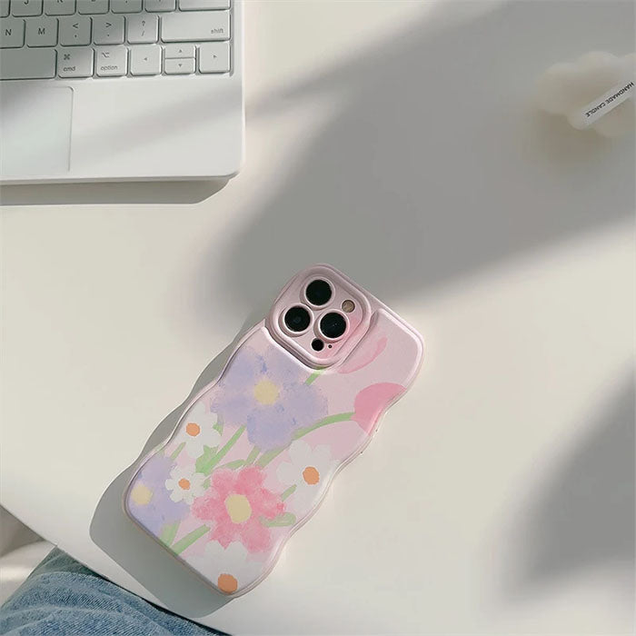Qimberly Pink Summer Flower Painting iPhone Case For Girls