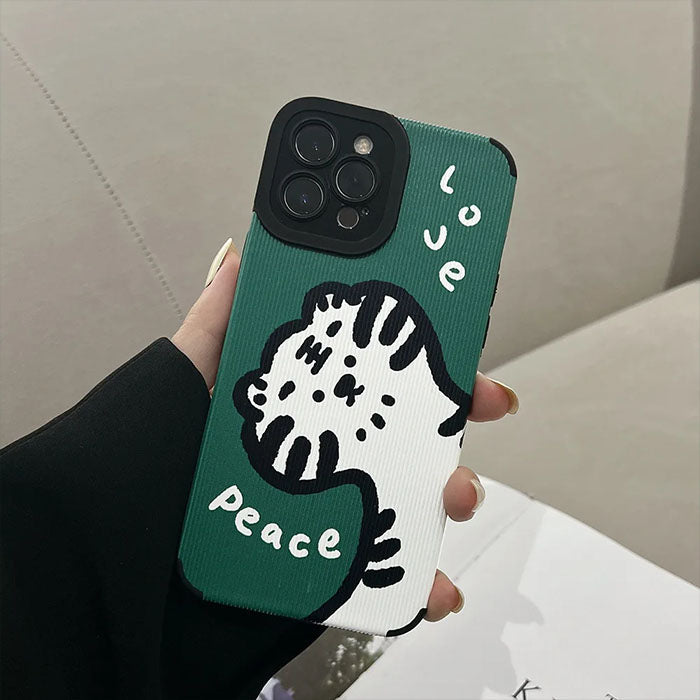 Qimberly Retro Tiger Love & Peace iPhone Case