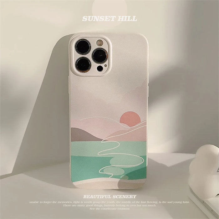 Qimberly Sunset Hills Landscape Colorful iPhone Case For Girls