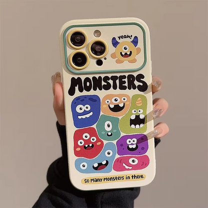 Qimberly Monster Alien Cartoon Camera Protection Cute iPhone Case For Girls